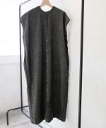 コットンリネン平織デニム　2wayワンピース